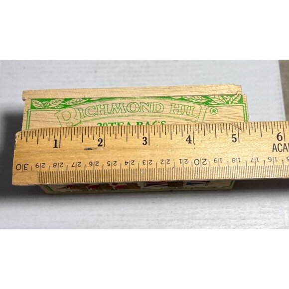 Richmond Hill English Breakfast Flavored Tea Crate Wooden Box Empty 5.25" x 3" - Picture 8 of 9